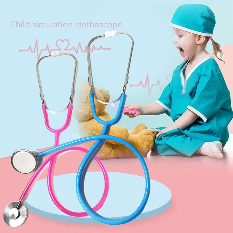 Simulação brinquedo do médico estetoscópio brinquedo família criança jogos imitação de plástico estetoscópio acessórios para crianças presente médico brinquedos