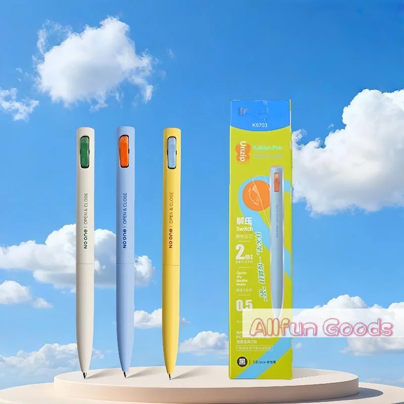 [TG835]1Pcs Creative Open/Close 0.5mm Dual Ball Tip Quick-Dry Black Ink Pens Fidget Click Gel Pen Fun Stationery