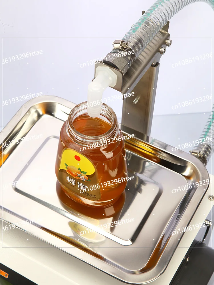 

Liquid filling machine sticky honey tahini autumn pear paste detergent small automatic weighing quantitative packaging machine