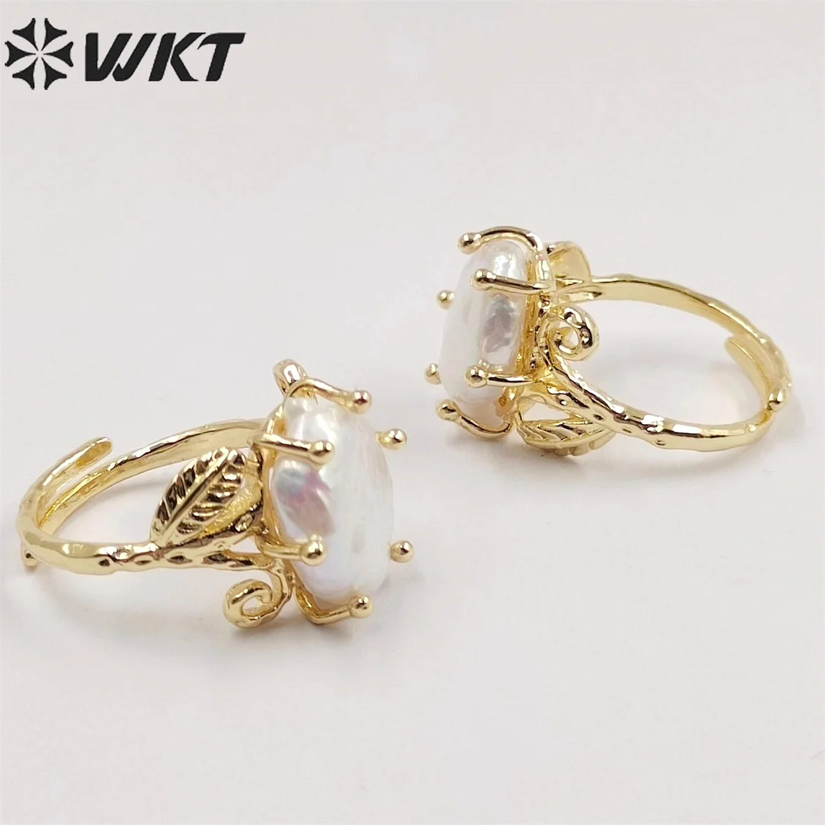 

WT-MPR049 WKT 2023 New Sales Women Dance Party Natural Pearl Ring Classic Style Accessories Round Shape Wedding Jewelry