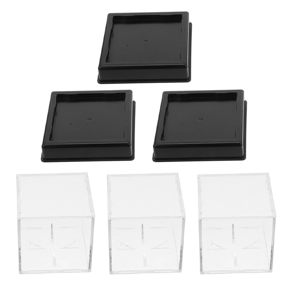 

3Pcs Clear Acrylic Baseball Display Case High Transparency Stable Base Dirt Cover Volleyball Display Case Baseball Cube