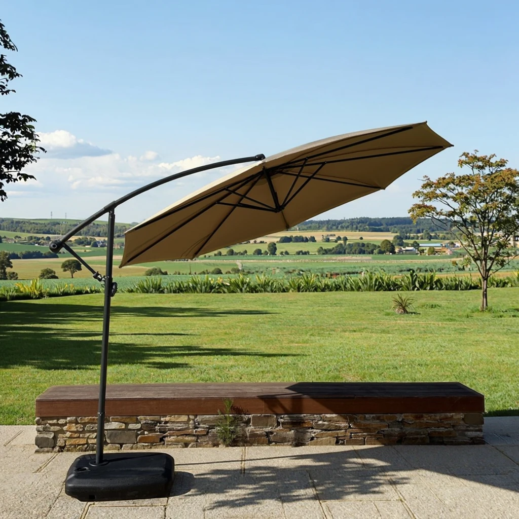 

Outdoor Furniture Banana Cantilever Umbrella Adjustable Heavy-Duty Metal Frame Parasol For Garden Pool Yard