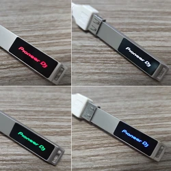 Brand New Free Custom Dj LOGO Color LED light Metal USB2.0 Pendrive 128GB 64GB 32GB 16GB Memory Stick