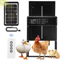 Solar Automatic Chicken Coop Door with LCD Screen, light Sensor/ Timer/ Remote Control Auto Chicken Doors Anti Pinch Waterproof
