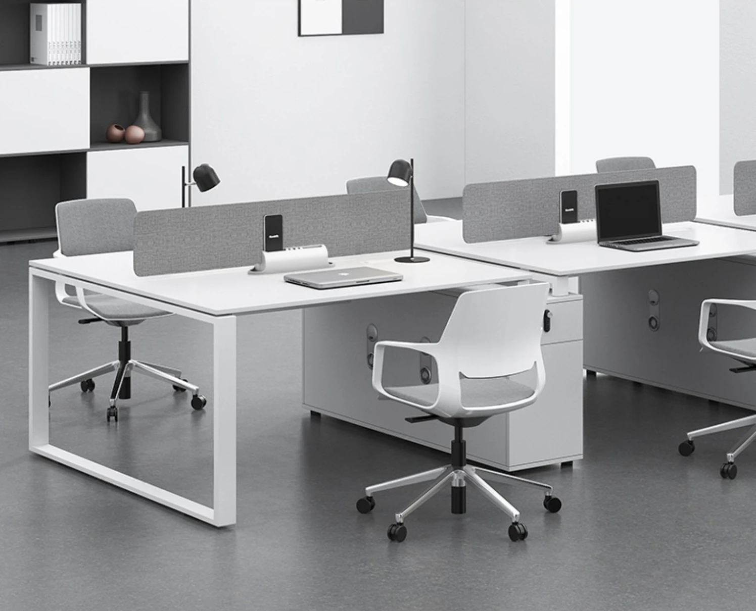 

Employee Simplicity Office Desks Combination Modern White Screen Office Desks Storage Wood Escritorios Work Furniture