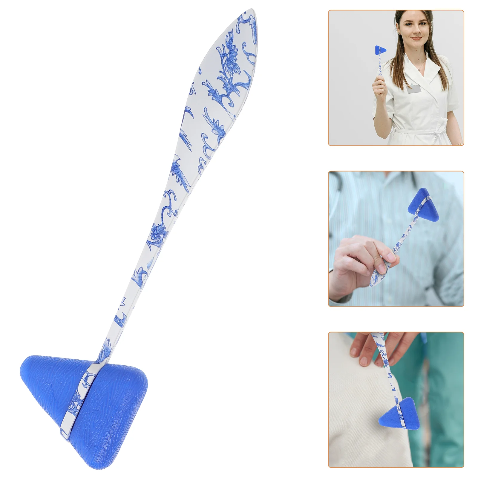 Hammer Percussion Diagnostic Device Patient Test Triangle Clinic Tool Equipment Testing Blue Handheld Medical