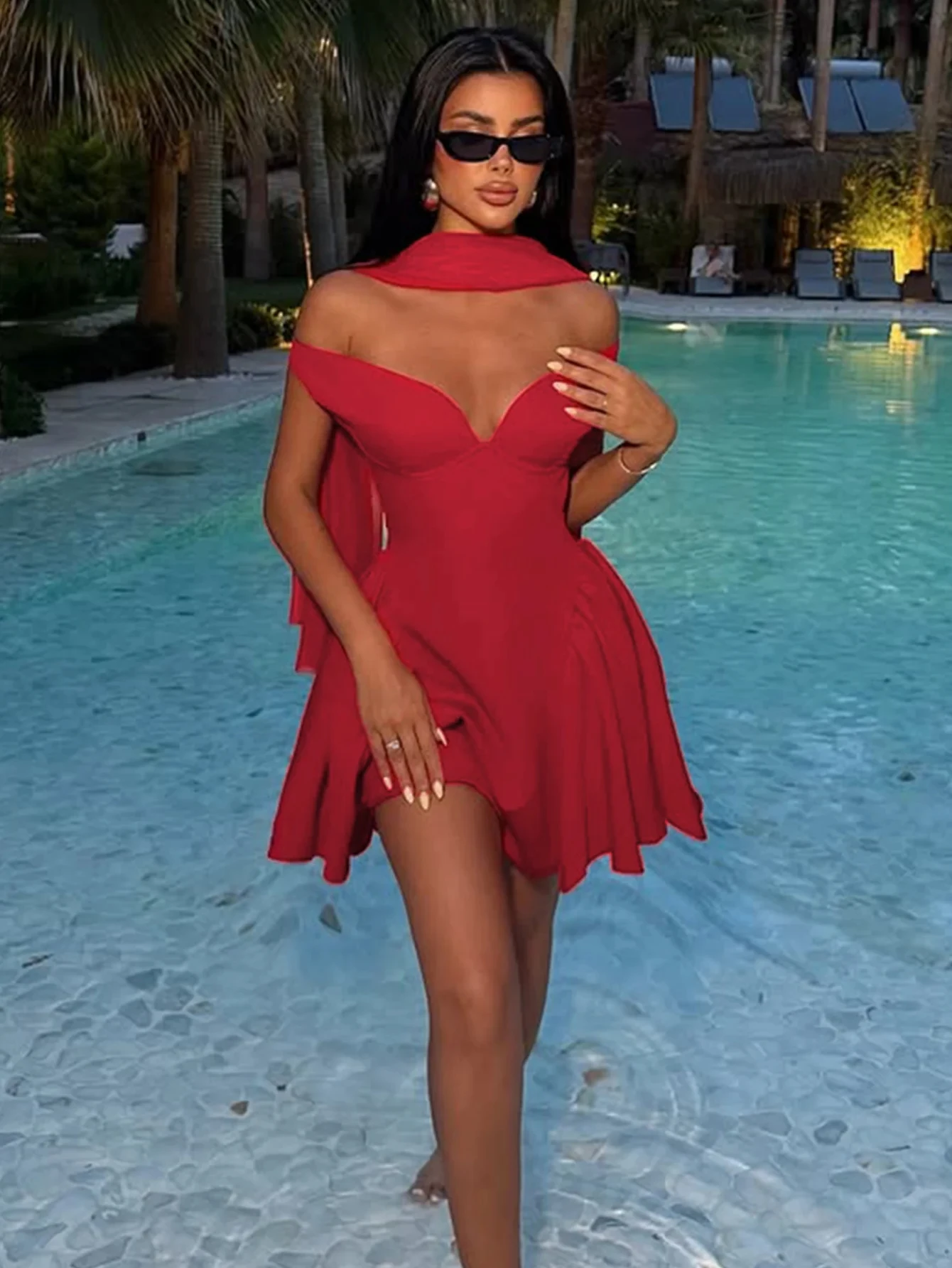 Dulzura Zomer Mode Sexy Off Schouder Backless Lint Slim Fit Mini Jurk Dames Effen Elegante Jurk Party Club Prom Kleding