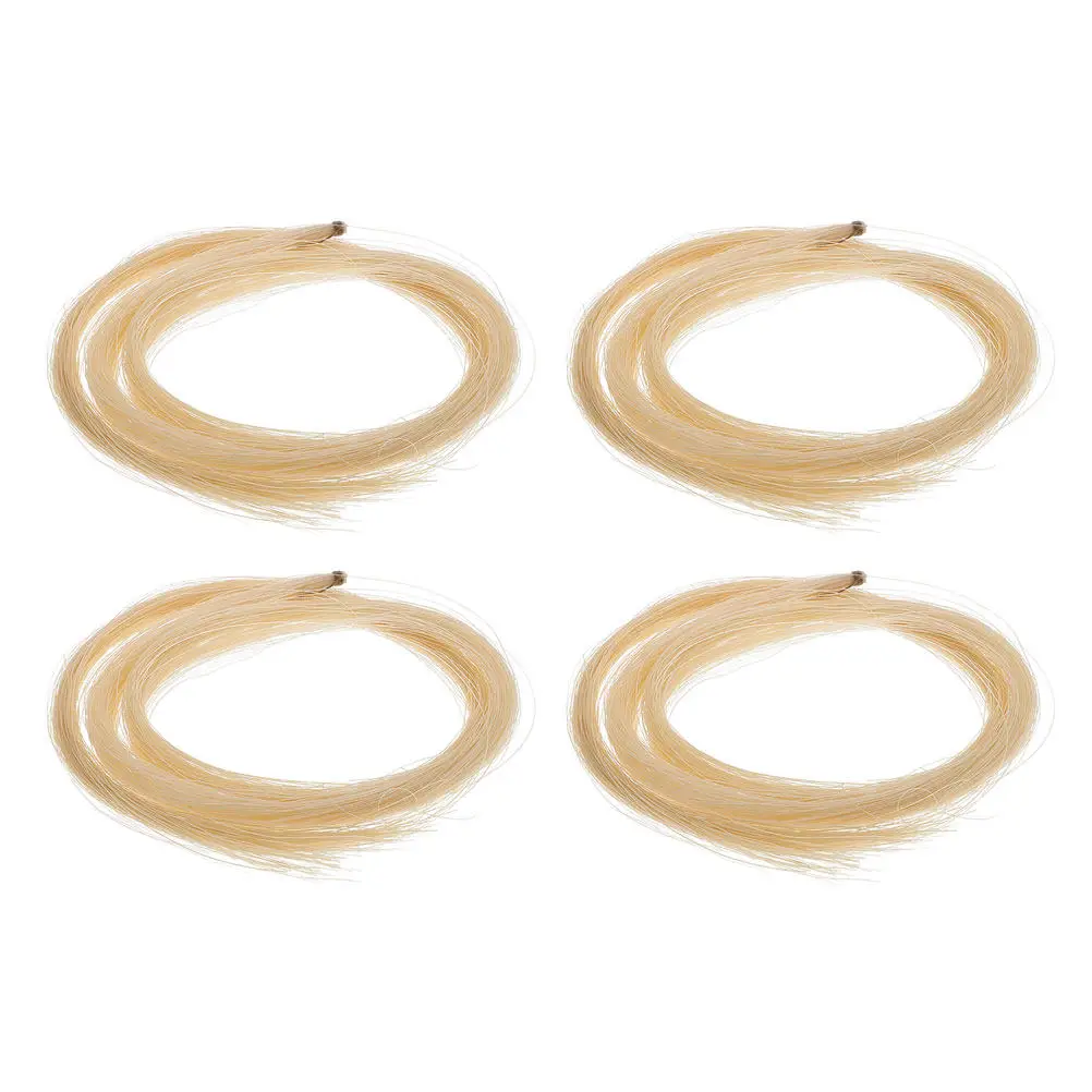 4Pcs Natural Horsehair Violin Bow Hair 74Cm Easy Replace Universal Length for Violin Viola Cello String Instruments Tone Clarity - view 2