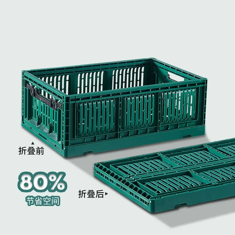 Folding Collapsible Thicken HDPE Plastic Storage Bin Turnover Box Basket Crates Stack-able Warehouse Handheld Container