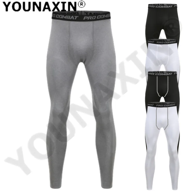 Men Running Trousers Base Layer Tight Training Fitness Jogger Basketball Black Sports Skinny White Cycling Pants Gray Long Johns