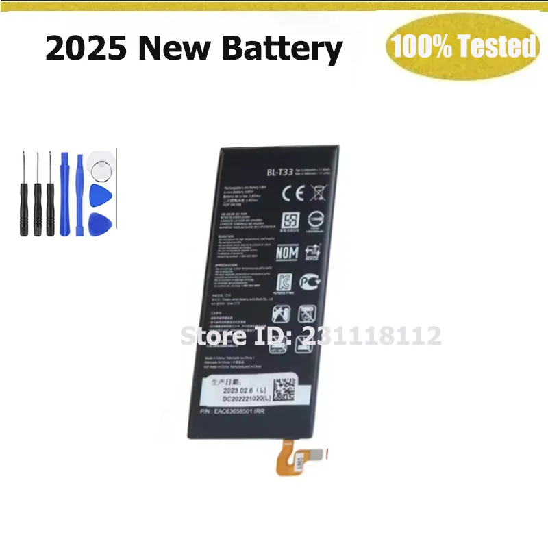 

Rechargeable Bateria BL-T33 Battery For LG Q6 M700A M700AN M700DSK M700N T33 BLT33 3000mAh High Quality