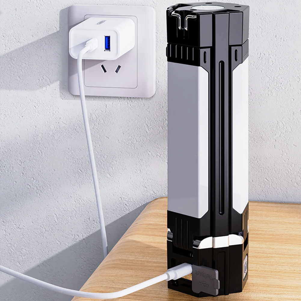 

Folding LED Camping Light Portable Camping Lantern Type C USB Charging Multifunctional Tent Lamp for Hiking Emergency