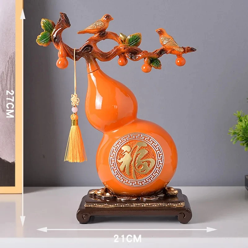 Zhaocai Hulu Zhenzhai Xuanguan Decoration New Chinese Style Entrance Living Room Wine Cabinet TV  Decoration Home Moving Gifts