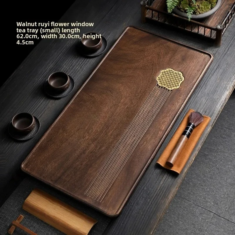 PYH Whole Walnut Wood Tea Tray for Home Use High-end Kung Fu Tea Set Dry Brewing Table Solid Wood
