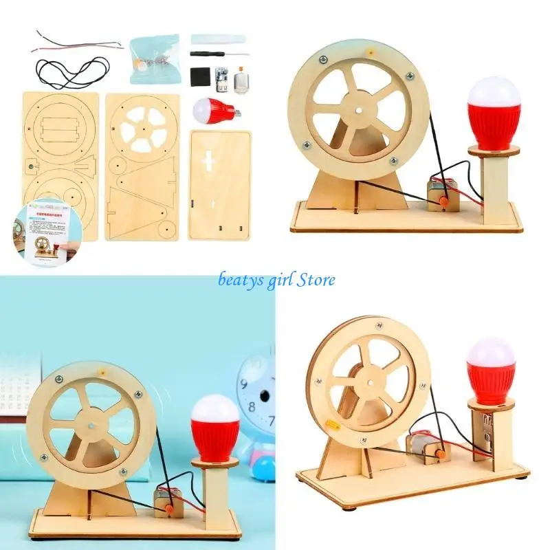 C7AB Handheld Crank Generator Power Kits DIY Electric Generator Power Kits Hand Crank Generator Electricity Generator Model