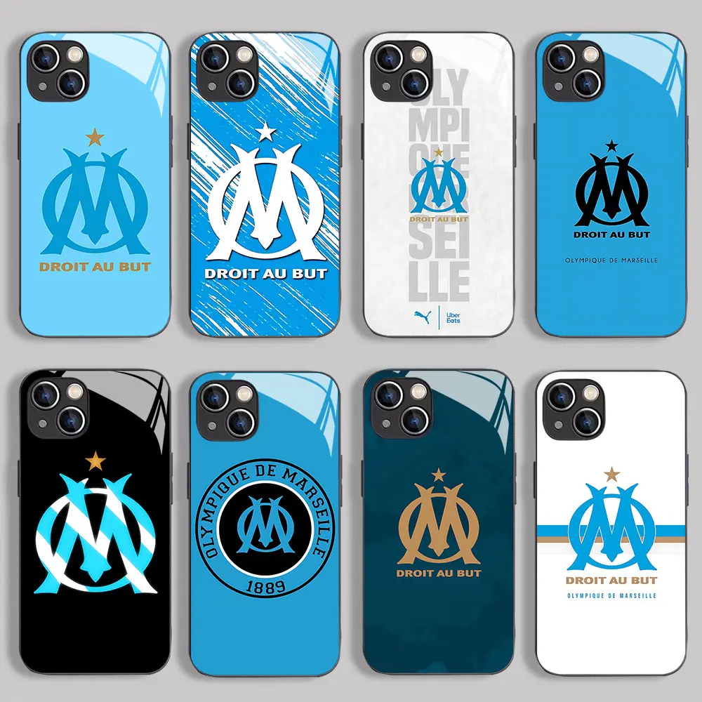 Marseille-FC-CLUB Phone Case For iPhone 16 15 14 13 12 Mini 11 Pro XS Max XR X SE 8 Plus Glass Soft Silicone Frame Back