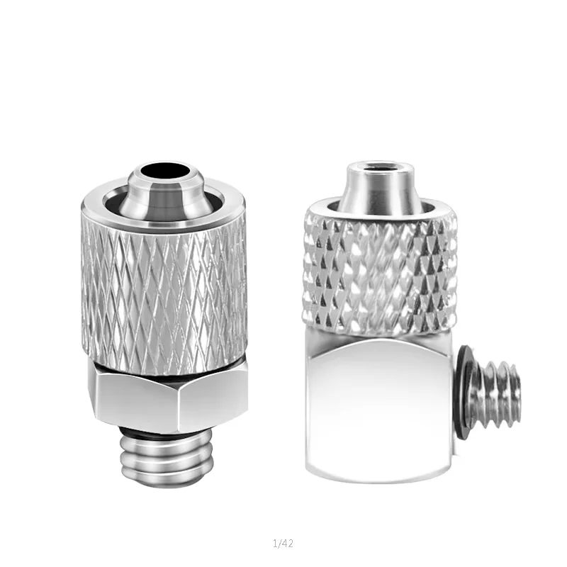 10pcs MINI PNEUMATIC ท่อเชื่อมต่อด้ายชาย M3 M4 M5 M6 1/8 Air Tube 3 มม.4 มม.6 มม.OD สกรูผ่าน Quick FITTING Fast Joint