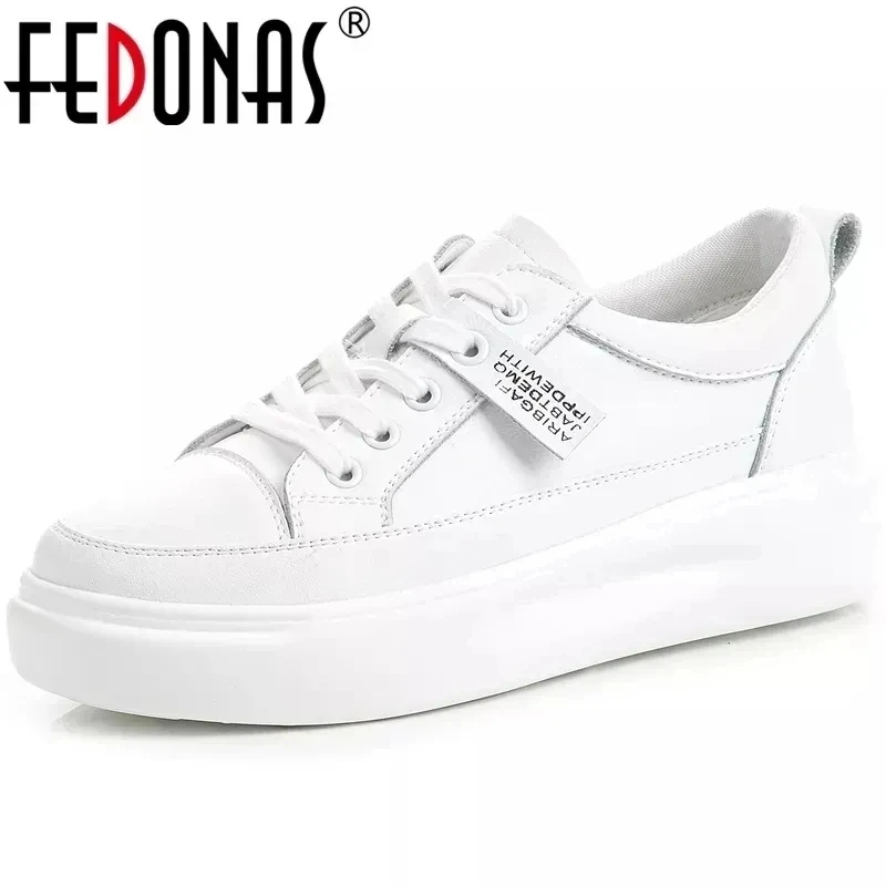 FEDONAS Genuine Leather For Women Sneakers New Running Autumn Winter Spring Shoes For Girls 2025 Sport Shoes Woman Casual Shoes