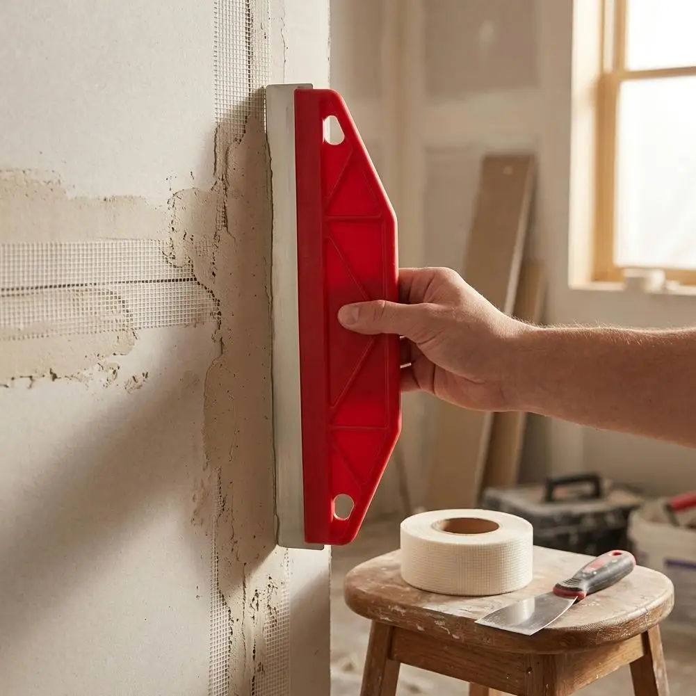 Stainless Steel Putty Knife Ergonomic Plastic Handle Scraper Smooth Finish Drywall Trowel Wall Plastering Skimming Tool