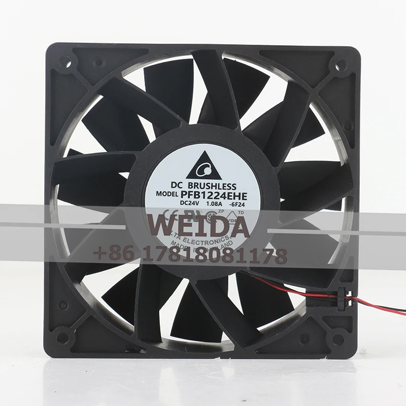 

Delta DC 24V 1.08A 12038 25.92W Violent 2-wire Chassis Inverter Industrial 120x120x38MM PFB1224EHE-6F24 Cooling Fan