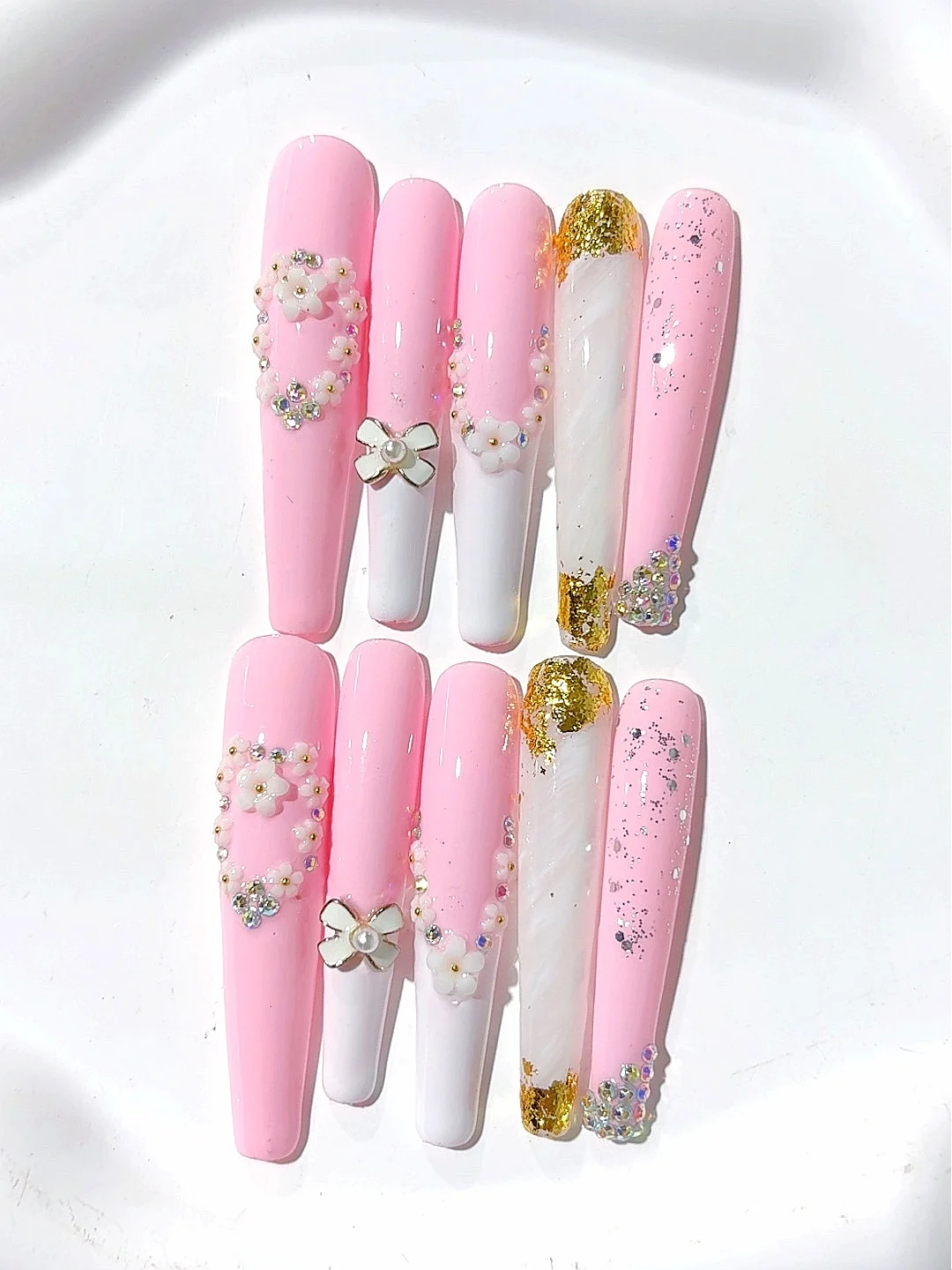 

Pink Fingertip Art Fashion Lady Wear Nail Art (L089)