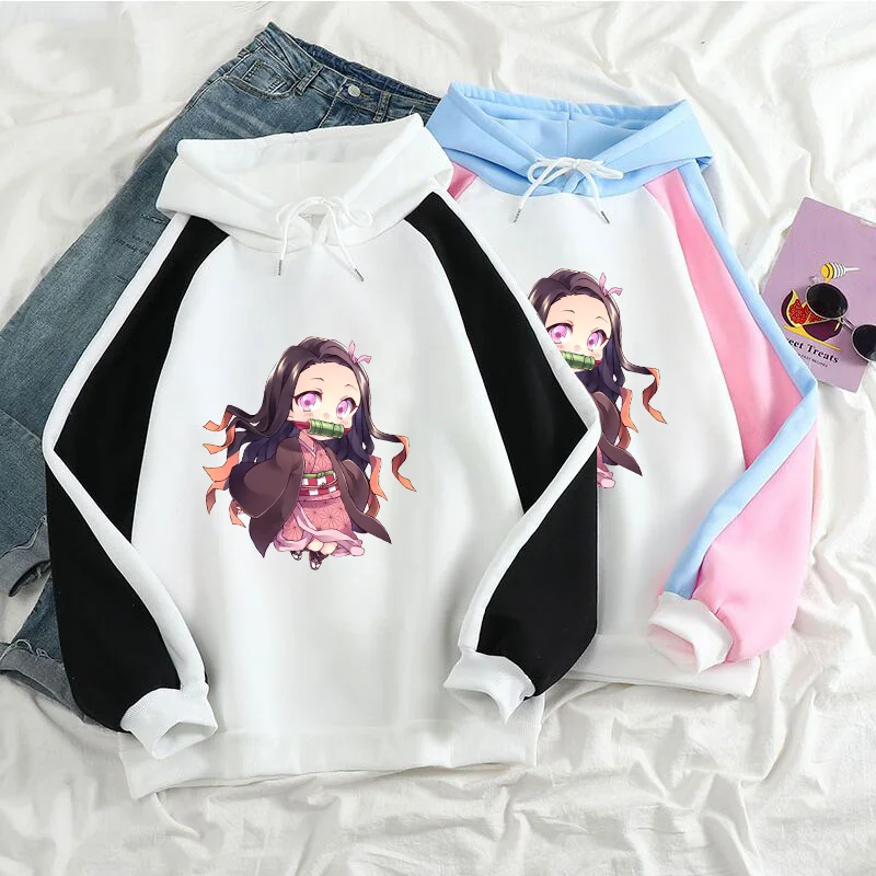 New Kawaii Kamado Nezuko Element Hoodie Youth Casual Outdoor Hoodie Cute Kamado Nezuko Hoodie Anime Hoodie