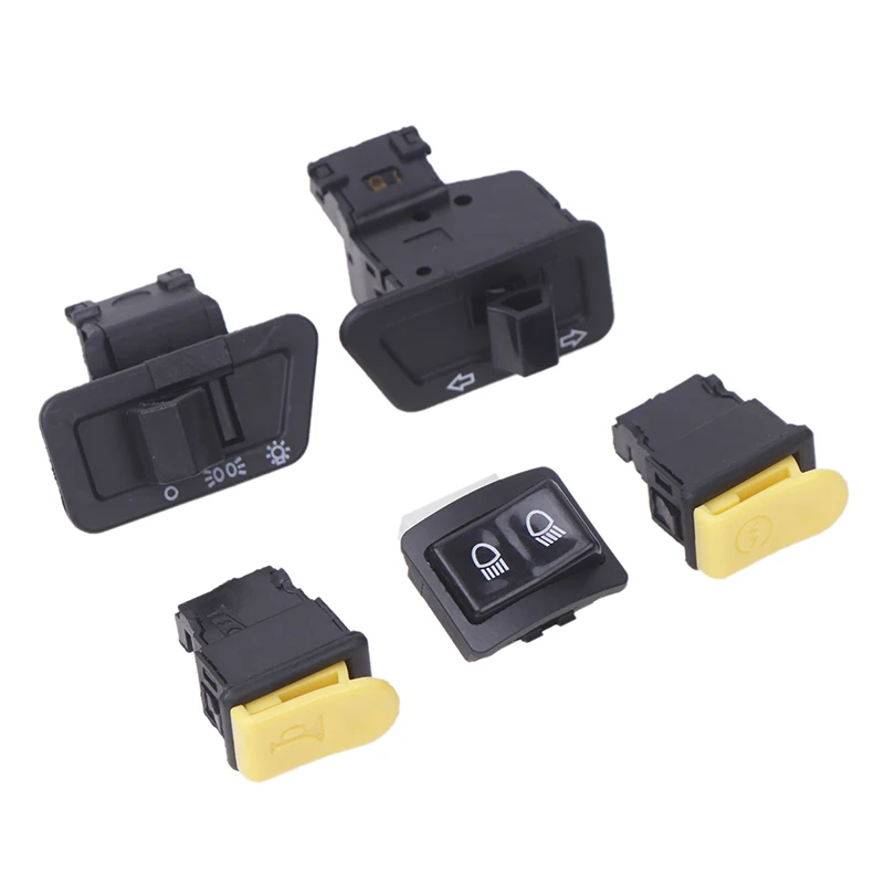 For Moto 5Pcs/Set Motorcycle Button Switch Head Light Horn Dimmer Turn Singal Starter High Low Beam Electric Start Button
