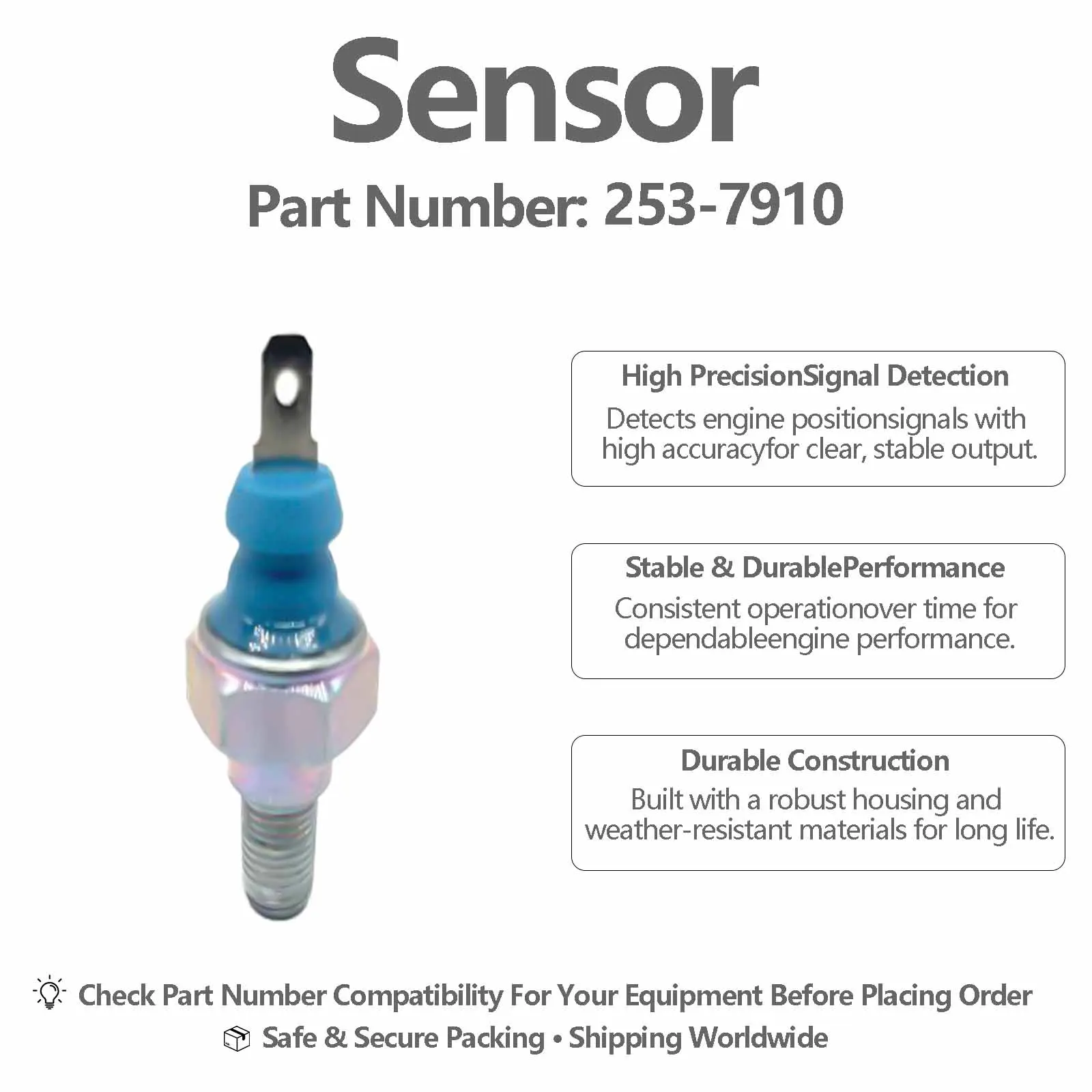 Oil Pressure Sensor 253-7910  For Caterpillar 914G Wheel Loaders