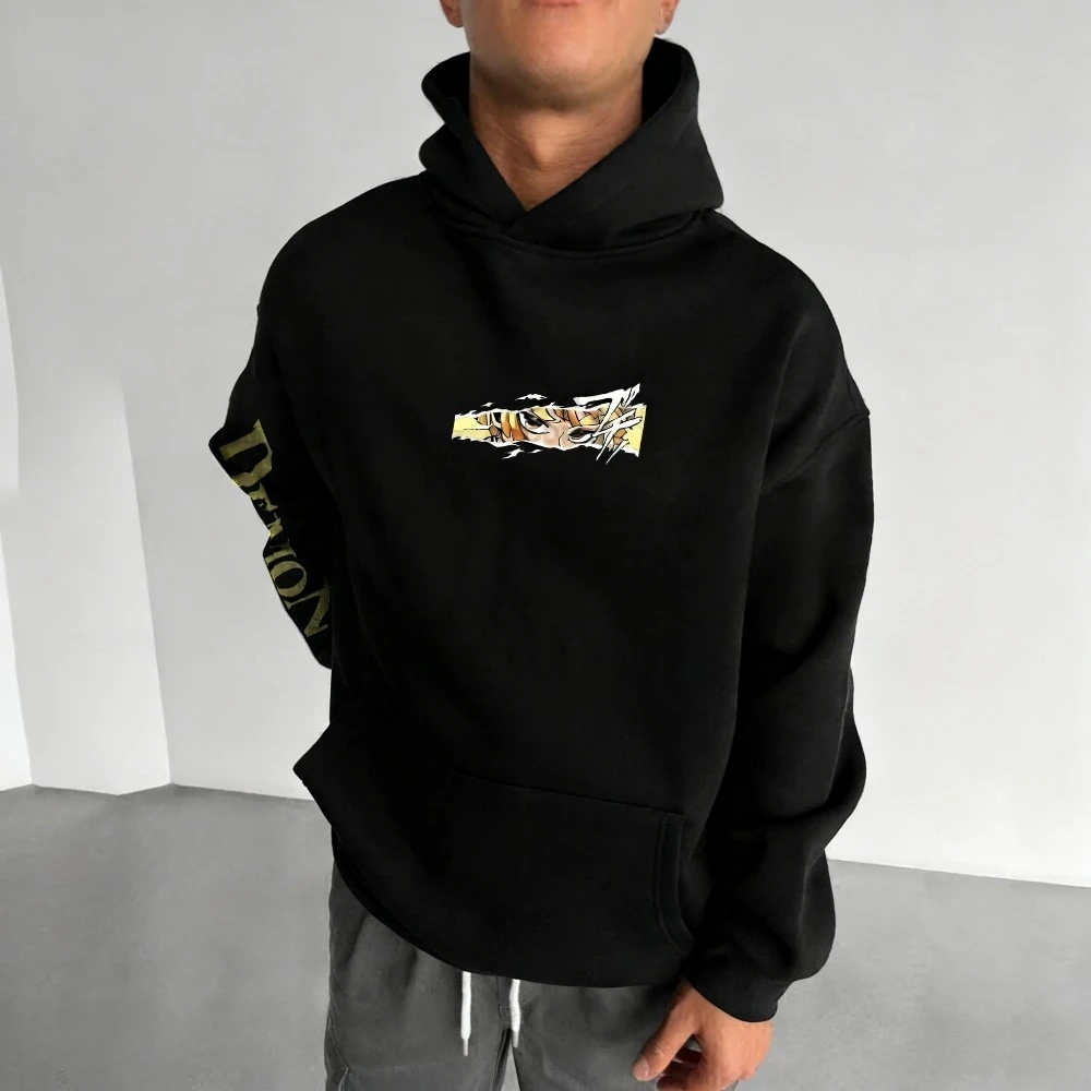 Demon Slayer Men's and Women's Hoodie Agatsuma Zenitsu Anime Spring Autumn and Winter Boy Y2k Long-sleeved Parent-child Outfit