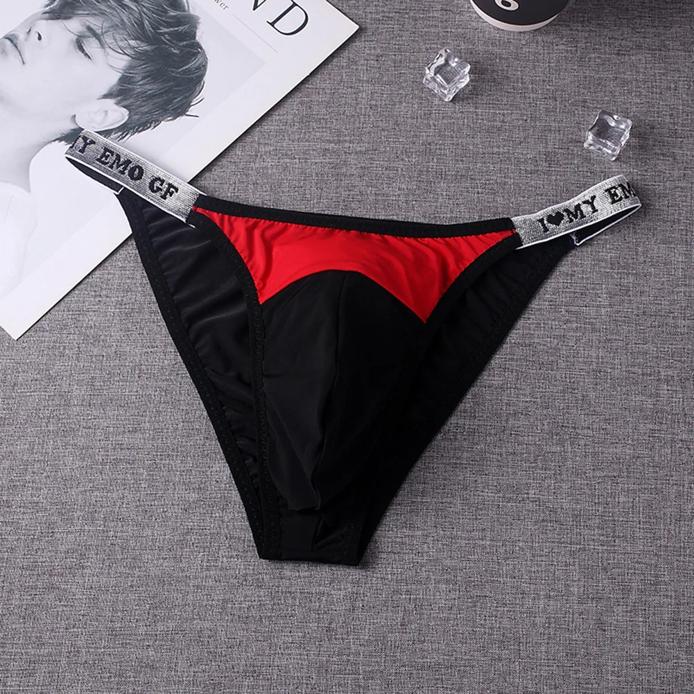 Men Sexy Briefs T-pants Thongs Underwear Briefs Low Waist U Shape Pouch Panties Breathable Thin Underpants
