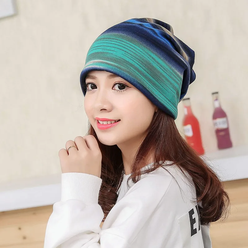 

Hot Sale Women Windproof Sports Caps Running Caps Hats Winter Hood Warm Beanies Striped Skullies Scarf Hat Gym Yoga Tennis Caps