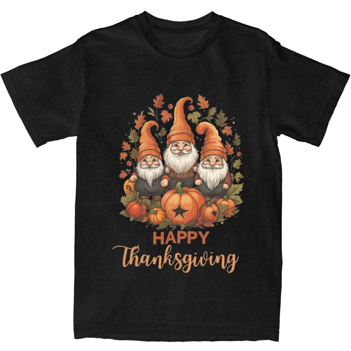 

Gnomes Happy Thanksgiving Day T Shirt Fall Autumn Pumpkin Gnome Lover T-Shirts Short Sleeve Tshirt Cotton Plus Size Clothing