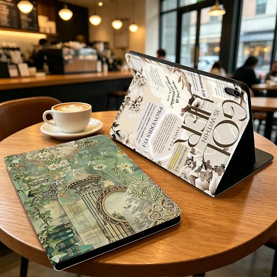 Case for Apple iPad 10th 7/8/9th Pro11 13 Air 11 13 M4 M3 M2 A16 2026 With Pencil Holder Air 4/5/6th Beautiful Botanical Print