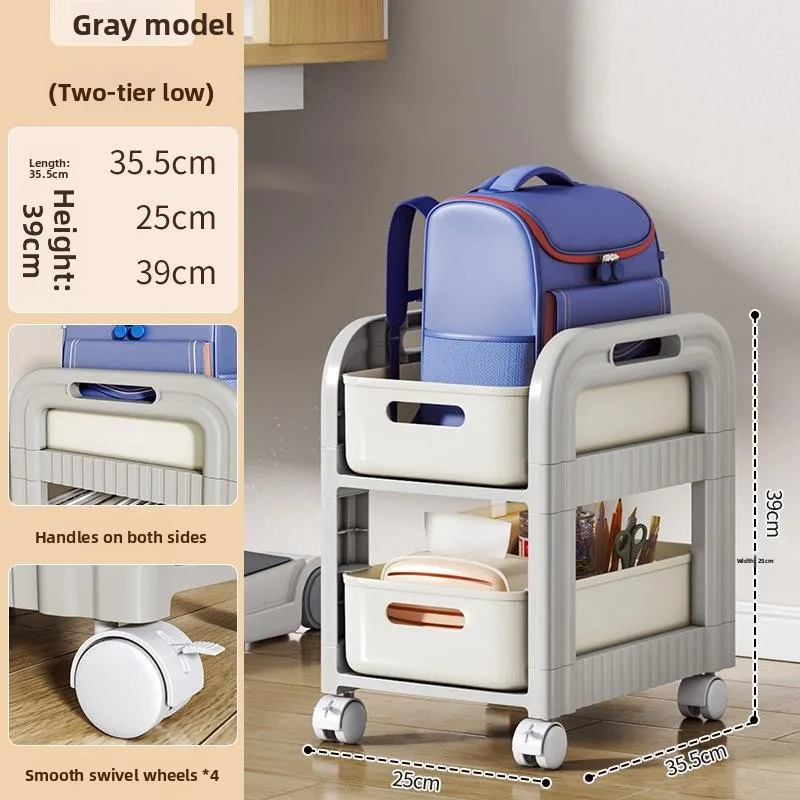 

under Desk Storage Ra Small Cart Standable Mobile Kitchen Sna Bookelf Multi Layer Desktop Organizer Plastic Material