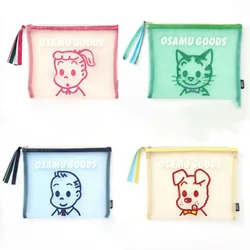 New Kawaii Cute Osamugoods Cosmetic Bag Mesh Transparent Portable Travel Wash Bag Storage Bag Cartoon ins Gift For Girls