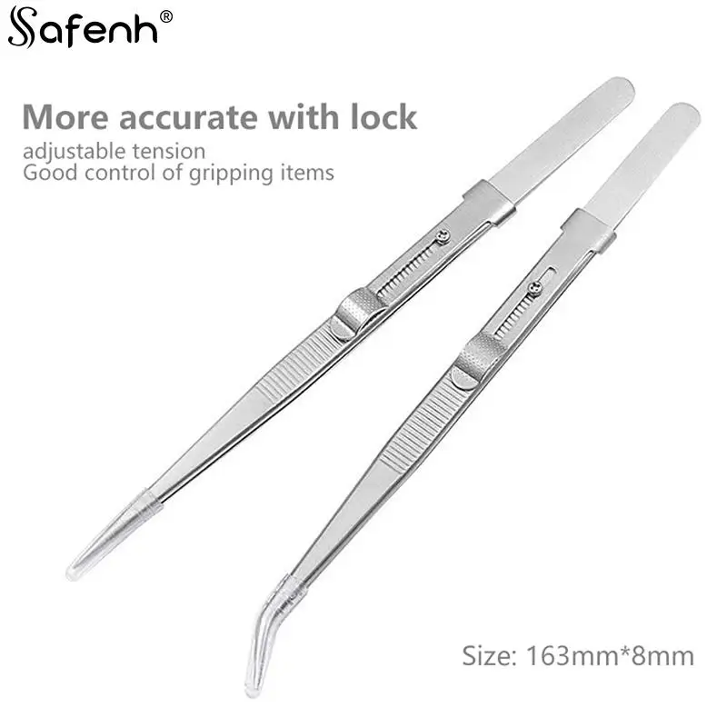 Repairing Professional Stainless Steel Tweezers Jewelry Fixed lock for DIY Diamond Gem Jewelry Making Tools Multipurpose Clip