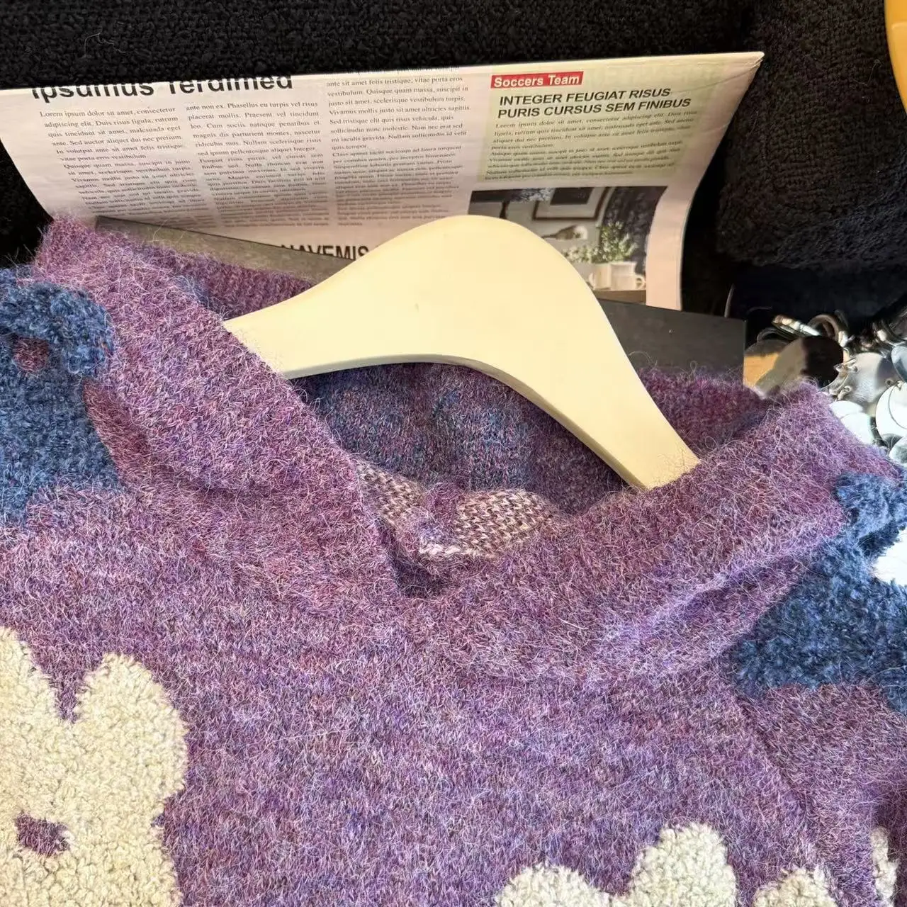 Frauen Lila Strickpullover Hoodie Pullover 2000er Jahre Vintage Lange Ärmel Gemütlicher Kaschmirpullover Für Frauen Kleidung Frühling Herbst 2025