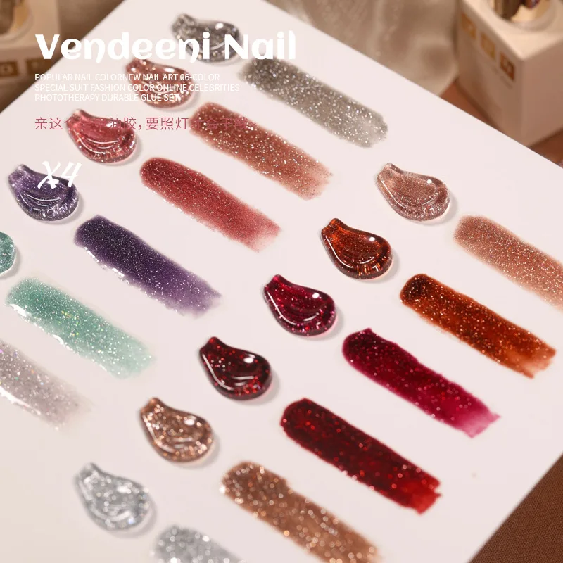 VENDEENI หักเพชรสี 12 สีเล็บเจลชุดเล็บ Salon 2024 ใหม่ขายร้อนปลอดสารพิษ UV เจลเล็บชุดที่กําหนดเองขายส่ง