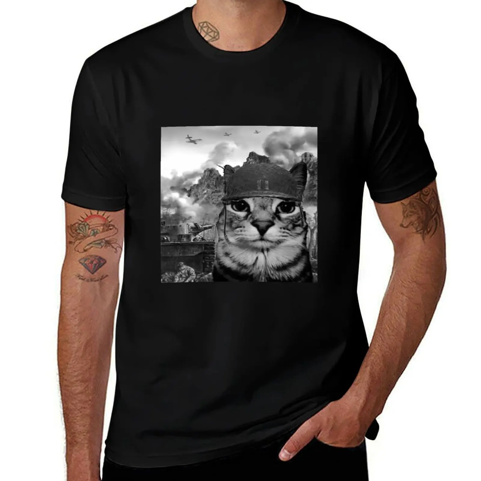 

Army Cat Troop Soldier In Battle T-Shirt Personalized t-shirt affliction shirts anime tshirt men clothing