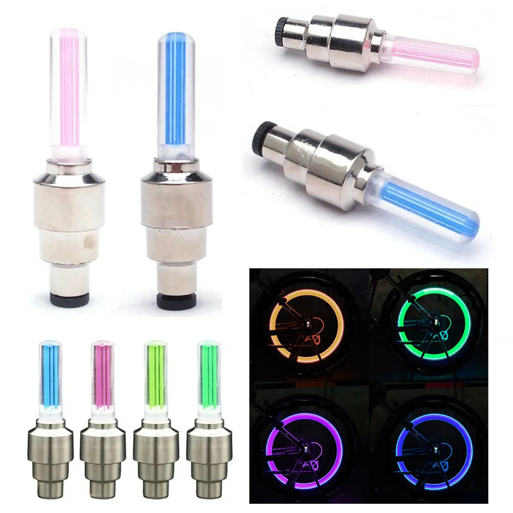 

Tire Valve Lights Bike Wheel Lights Mountain Bike LED Valve Caps Glow Sticks Type Cycling Accessories Colorful Night Riding Gear