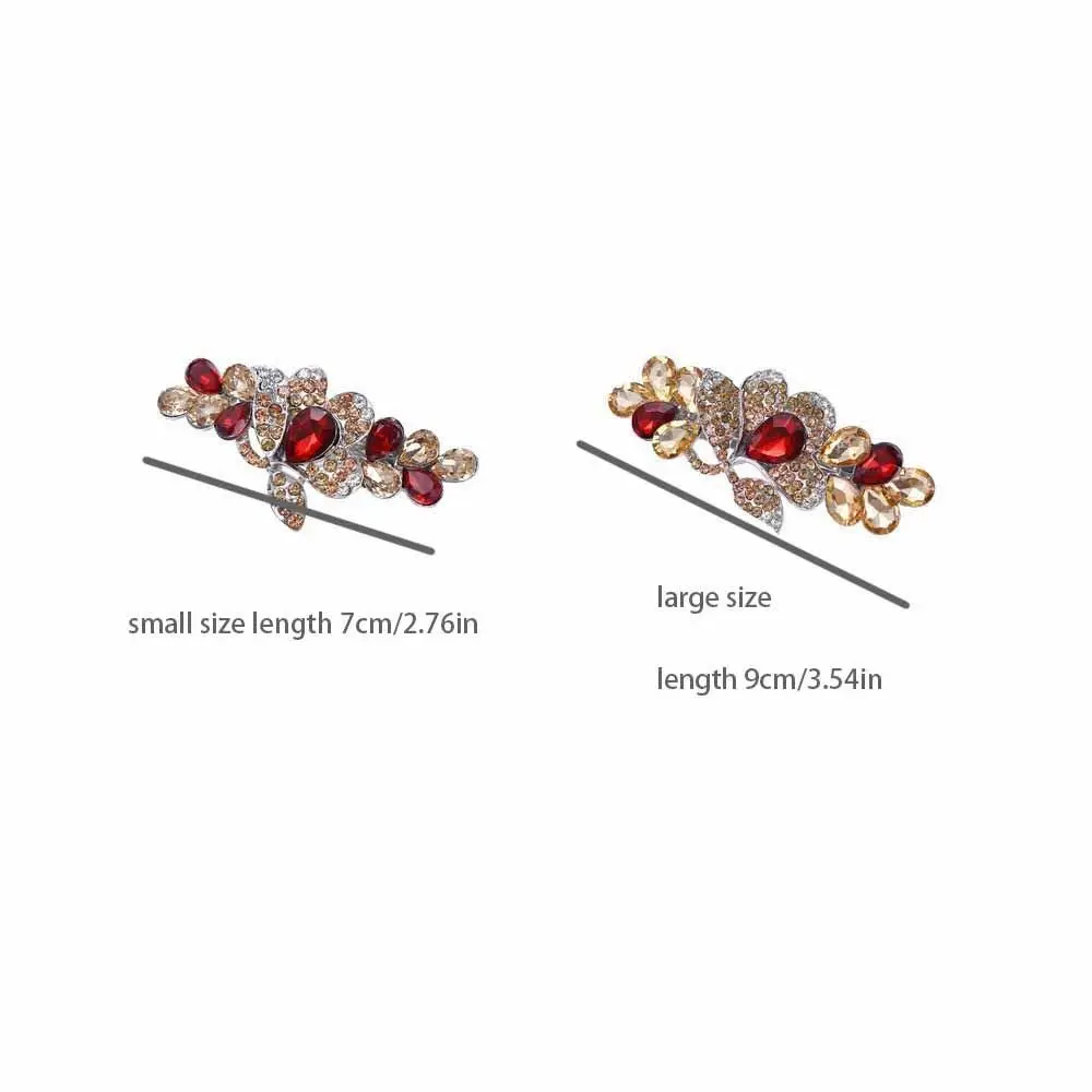 Crystal Hair Spring Clips Flower Headwear Geometric Tulip Barrettes Women Girls Sweet Ponytail Holder Hairpins Hair Accessories