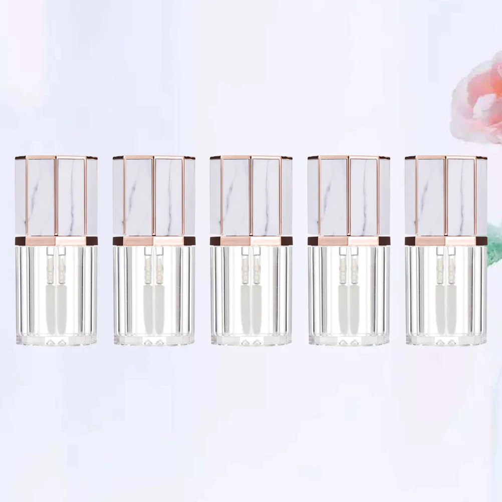 5 Pcs Empty Lip Gloss Bottles Toiletry Travel Containers with Stick Small Makeup