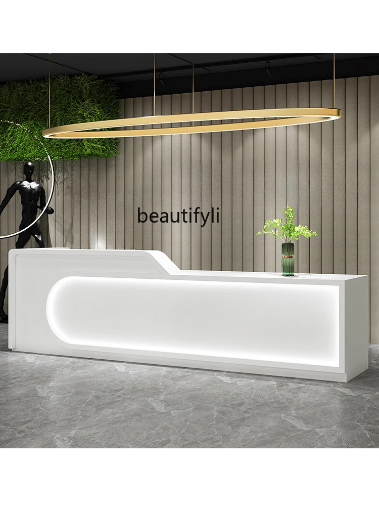 Chinese Style Imitation Marble Commercial Front Desk Cashier Counter Bar Beauty Salon Company Tea Table Tea Table Reception