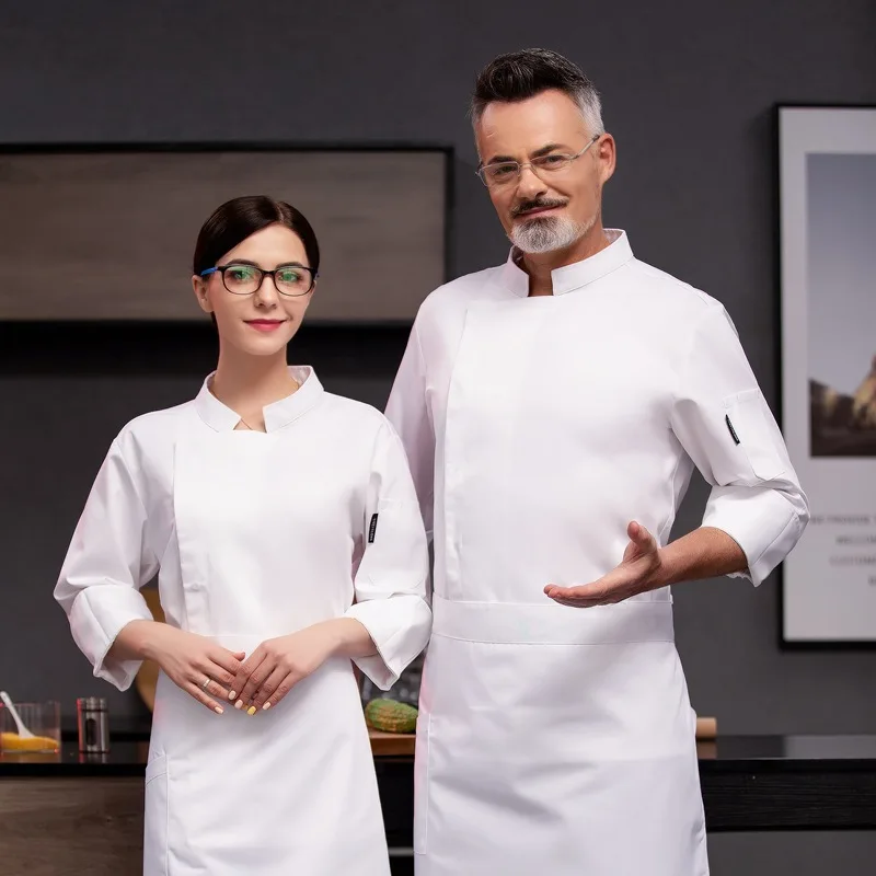 

Мужская униформа шеф-повара с длинными рукавами, рабочая одежда для отелей, осенне-зимняя одежда с длинными рукавами для западных ресторанов, обеденных заведений.