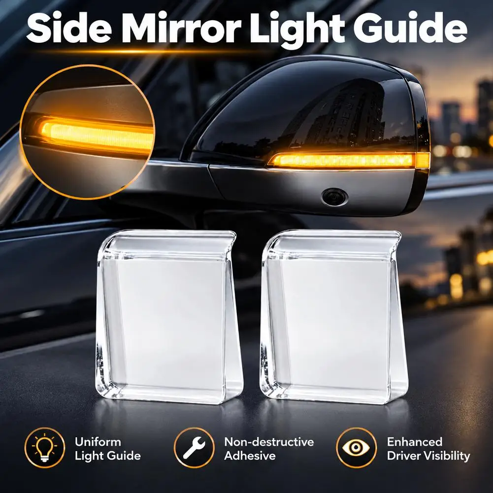 Car Rearview Mirror Light Guide Block Autonomous Driving Assistant LED Blue Light Decor Side Mirror Exterior Styling Accessories