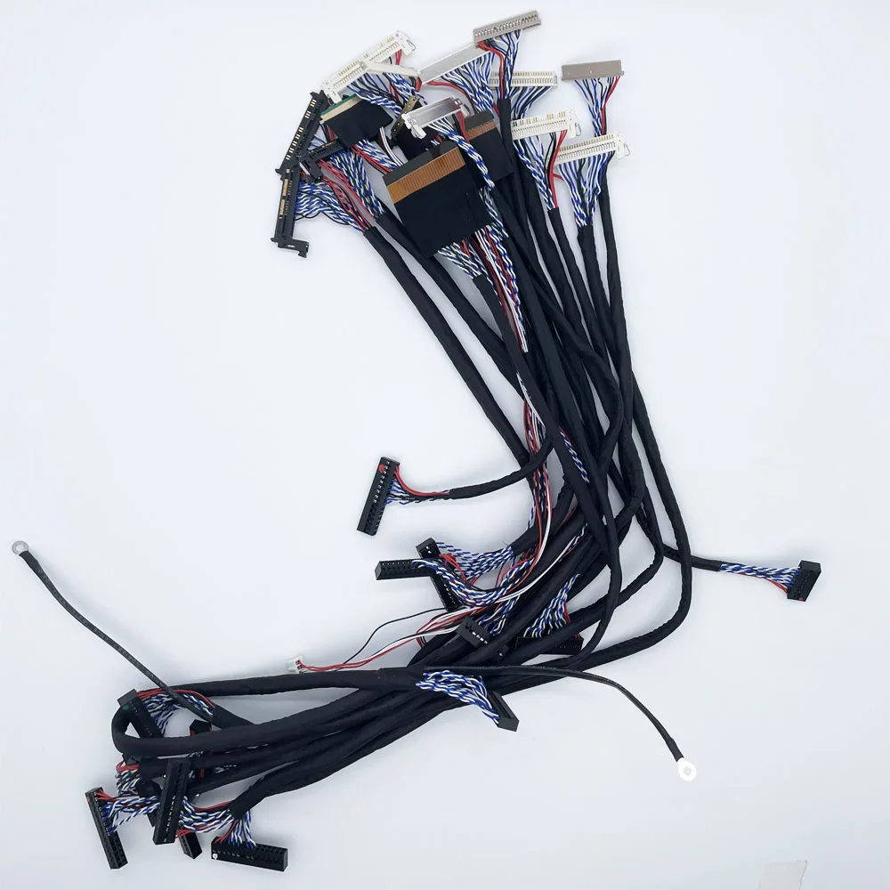 16pcs lvds cable kit 51pin 30P 20P 40P 1ch/2ch-6bit/8bit kit commonly used for 10-65