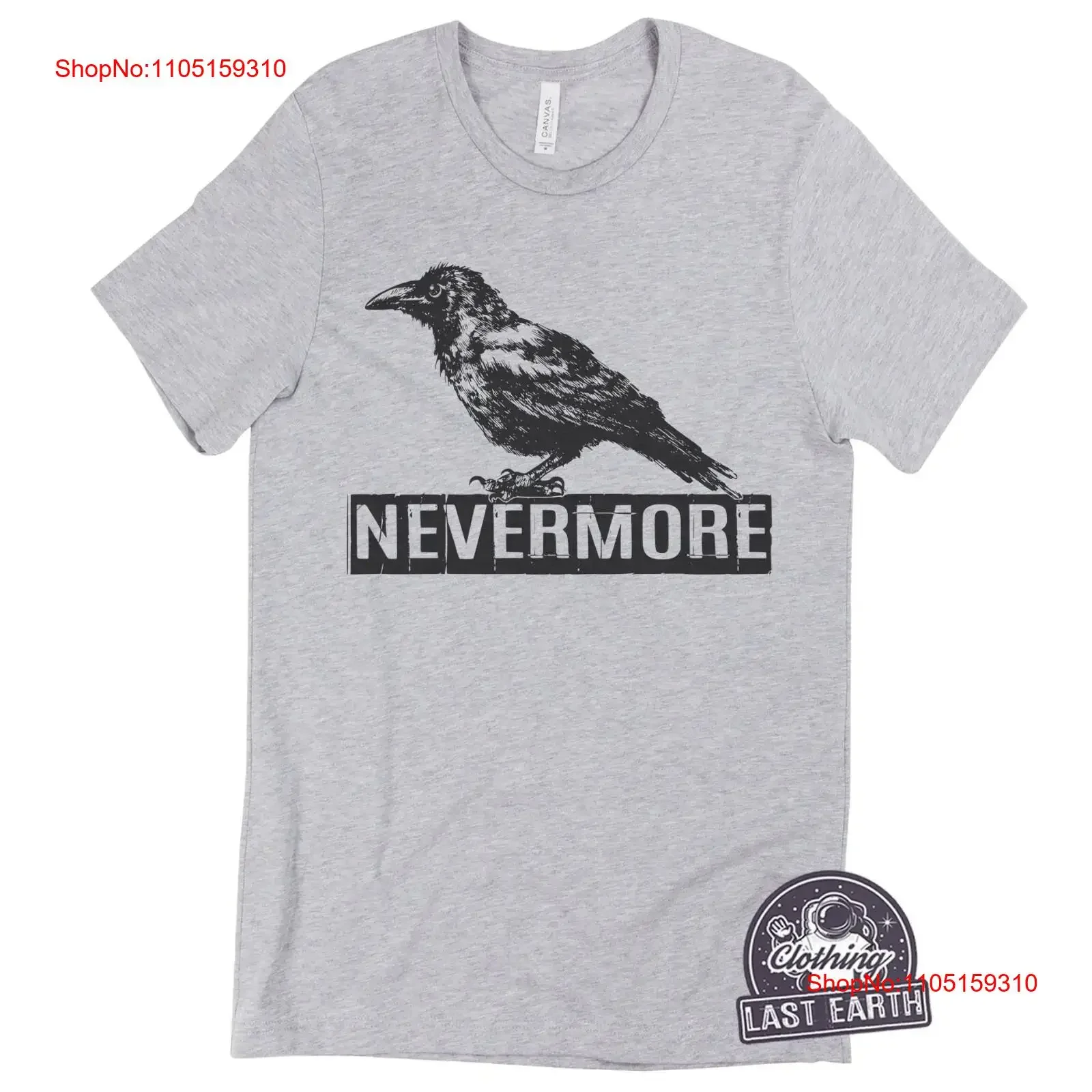 

Nevermore T Shirt Womens Size S Edgar Allan Poe The Raven LAST ONE ON SALE vintage Washed streetwear fashion Breathable