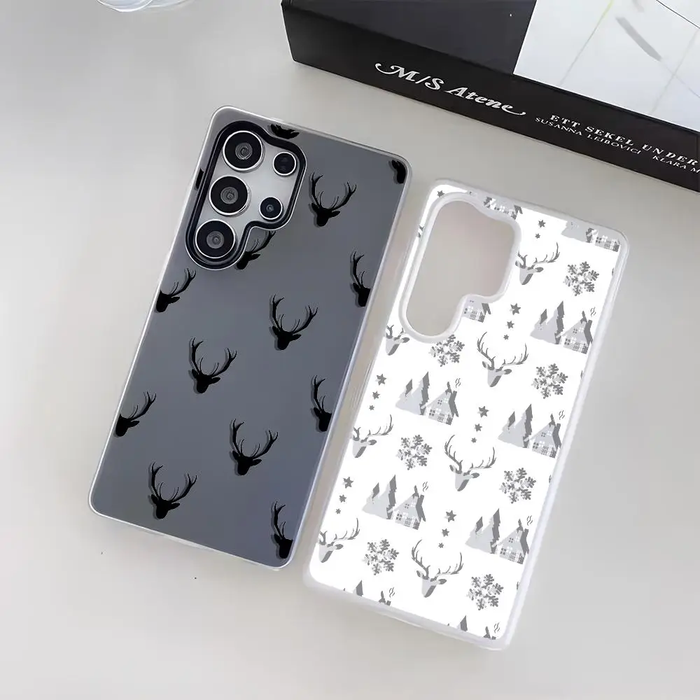 Simple fashionable deer Phone Case For Samsung Galaxy S25 S24 S22 S23 Ultra S21 S20 Plus Frosted  Jelly Shockproof Soft Cover