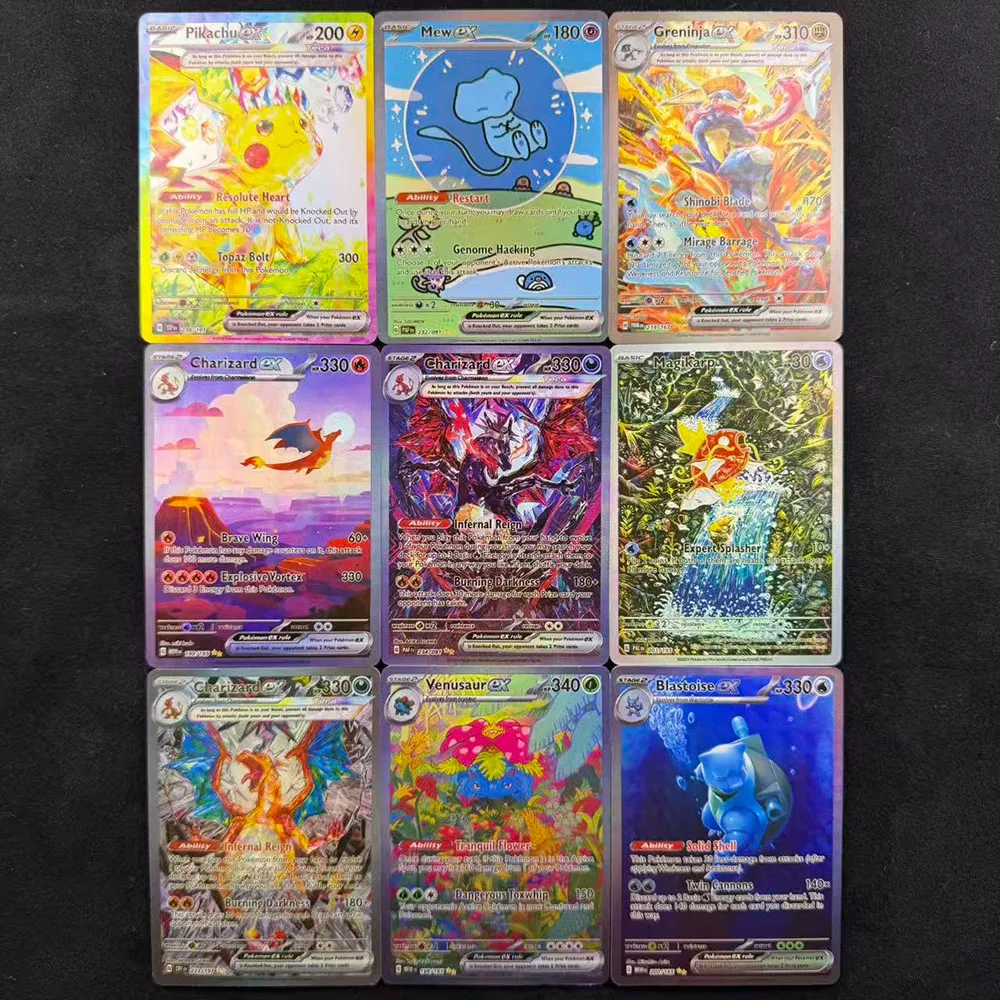 DIY TCG PKM Card SV8 Scarlet Viole Surging Sparks Charizard Greninja Magikarp Mew ex SIR Holo Anime Game Collection Cards Gift