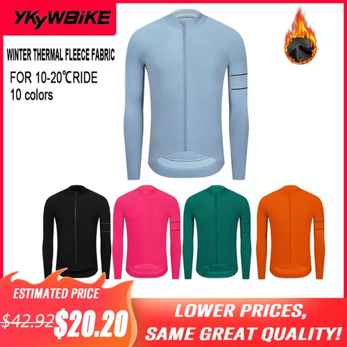 Imagen 1 del producto Jersey de Ciclismo de Manga Larga YKYWBIKE, 50%-60% de Descuento, Ropa de Ciclismo, Forro Polar Térmico, Ropa de Ciclismo MTB, Camisetas de Ciclismo
